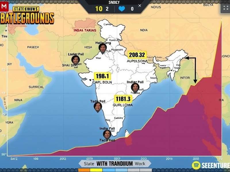 Graph showing PUBG Platinum Victor download growth in India